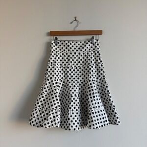 Dolce and Gabbana Black and White Tiered Knee Length Skirt